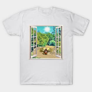 Garden View and Swooping Owl T-Shirt